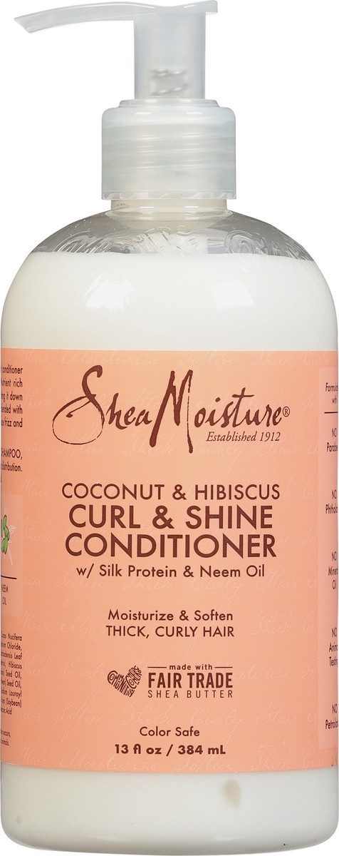 slide 4 of 9, SheaMoisture Curl & Shine Conditioner Coconut & Hibiscus,, 13 oz, 13 oz