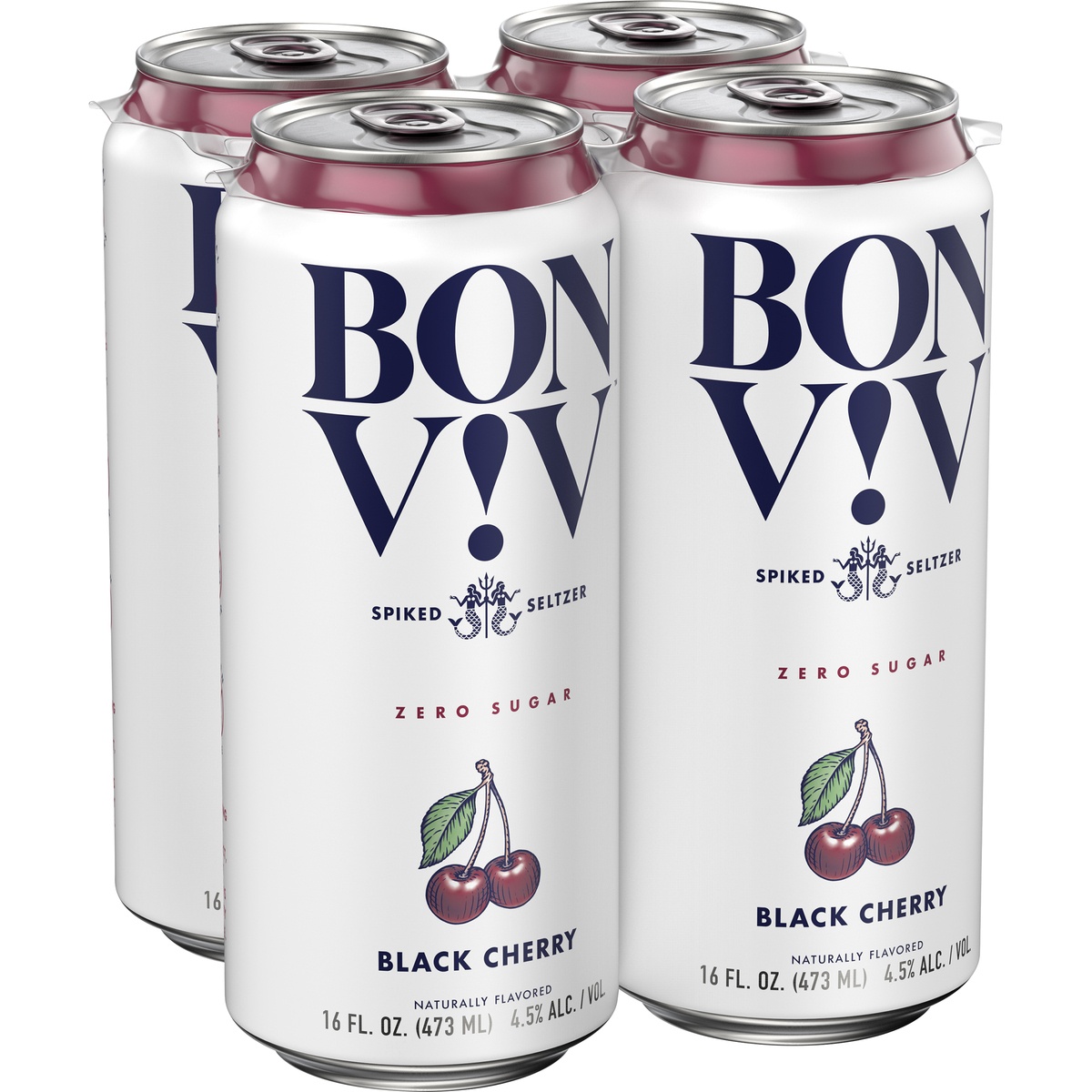 slide 2 of 2, Bon V!V Spiked Seltzer Black Cherry, 4.5% ABV, 16 oz