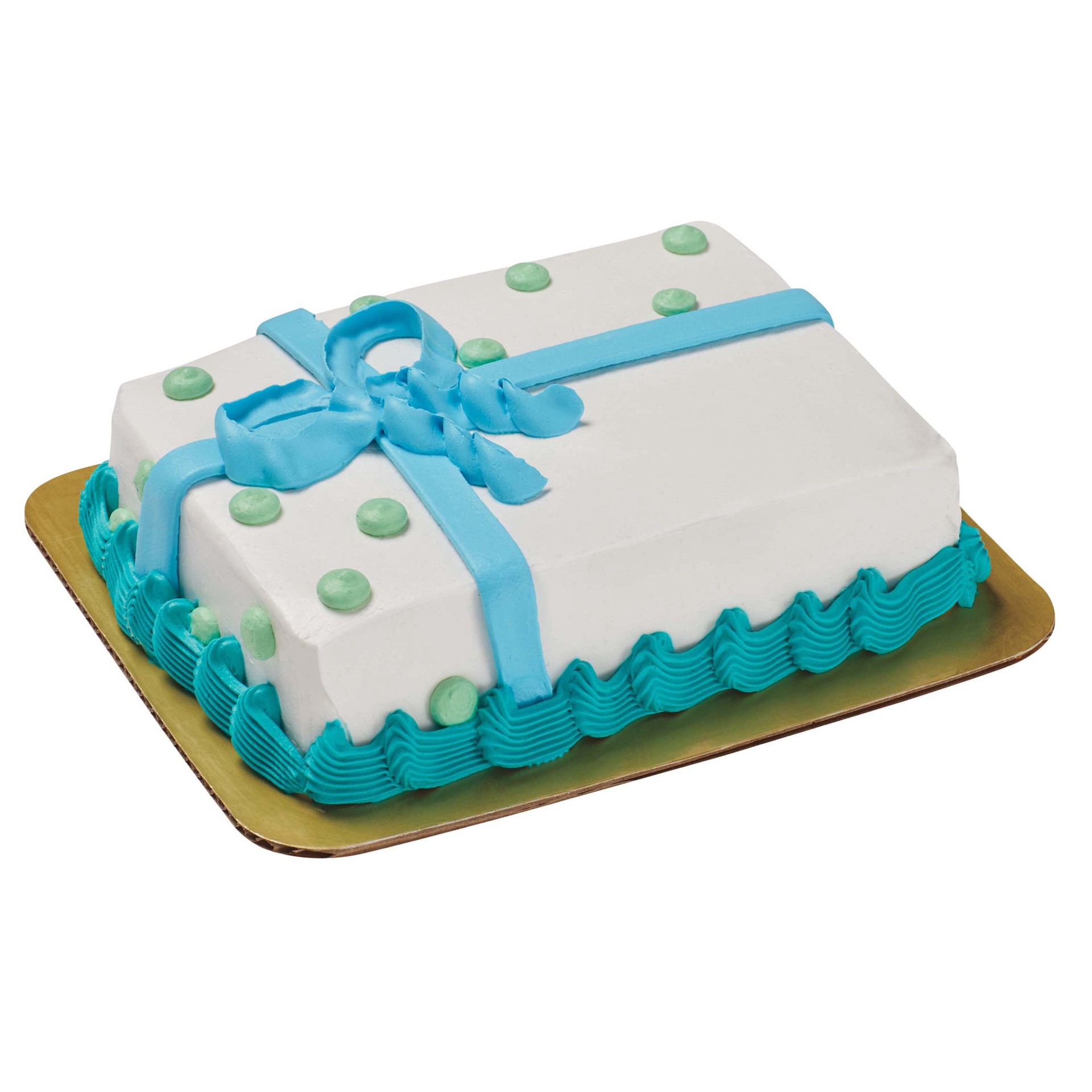 slide 1 of 1, H-E-B Bakery Party Gift Elite Icing White Cake, 1/8 sheets