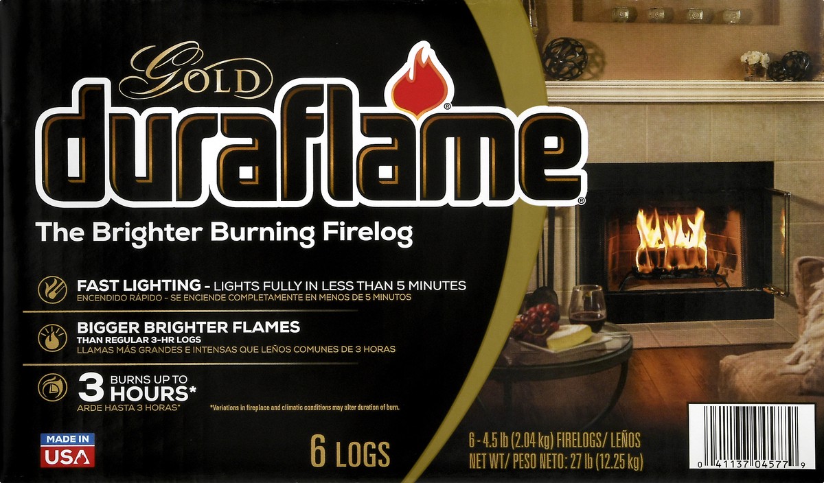 slide 9 of 10, Duraflame Gold Firelogs 6 Ct Box, 27 lb