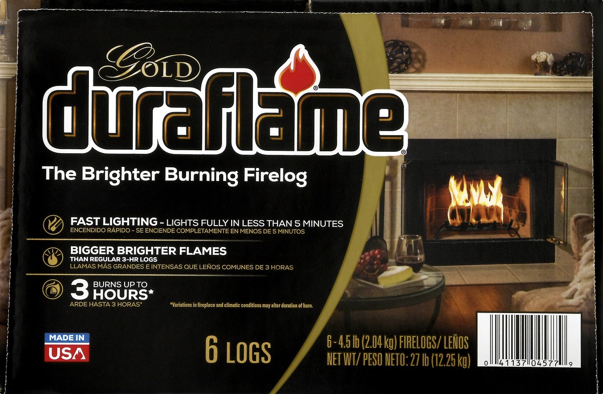 slide 4 of 10, Duraflame Gold Firelogs 6 Ct Box, 27 lb