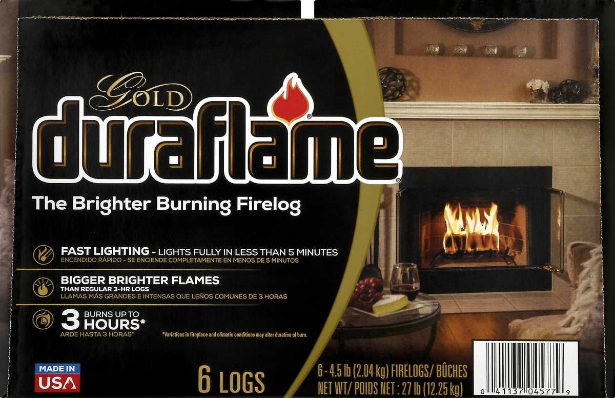 slide 5 of 10, Duraflame Gold Firelogs 6 Ct Box, 27 lb