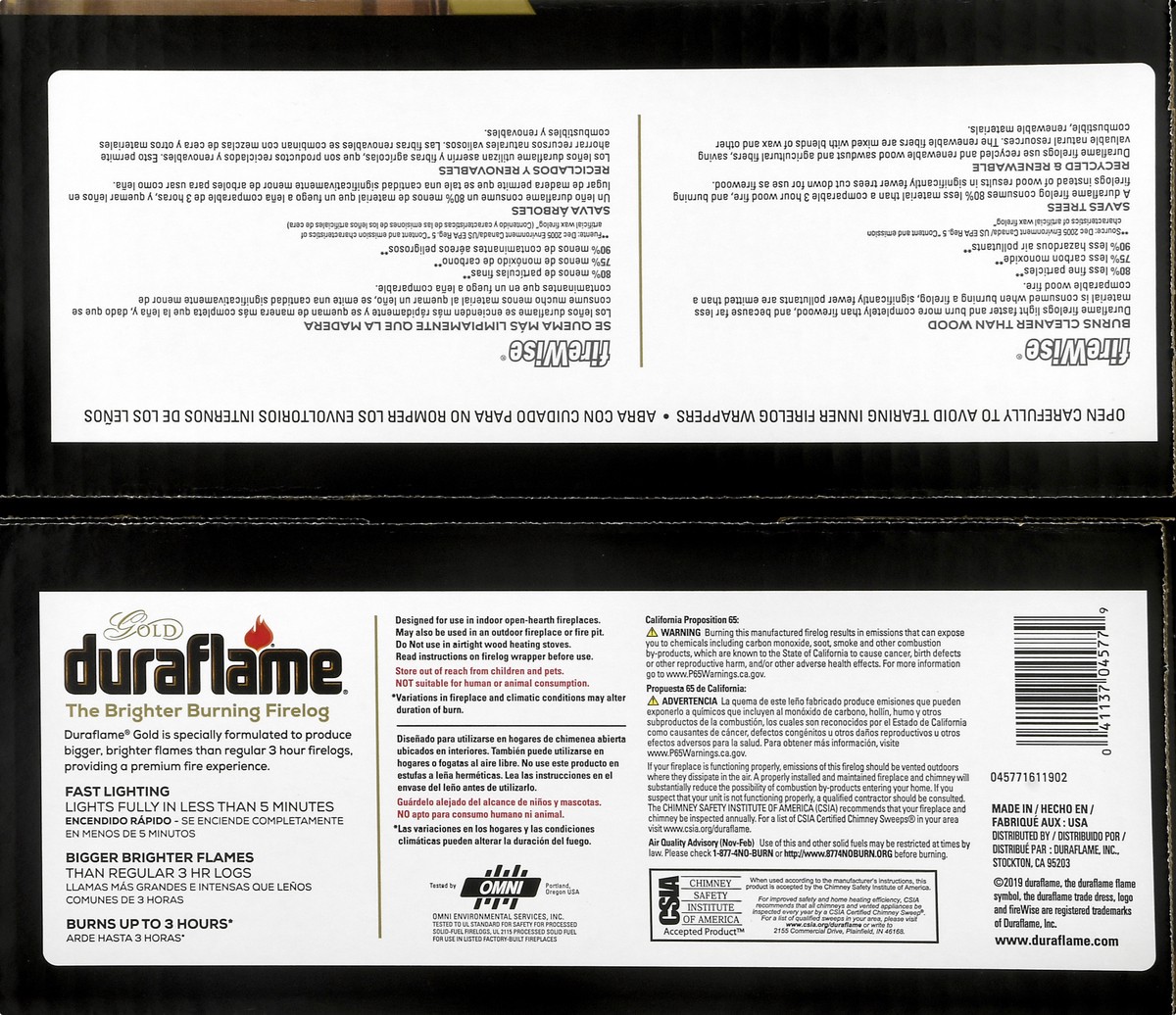 slide 6 of 10, Duraflame Gold Firelogs 6 Ct Box, 27 lb