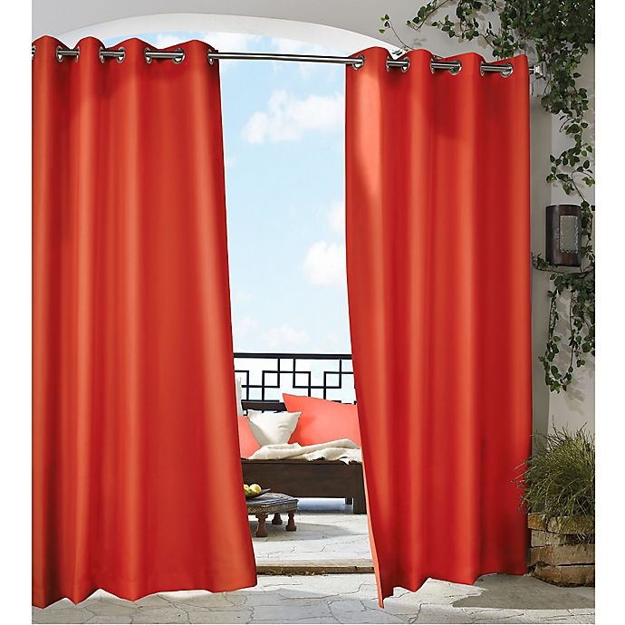 slide 1 of 1, Commonwealth Home Fashions Gazebo Grommet Top Indoor/Outdoor Window Curtain Panel - Red, 84 in