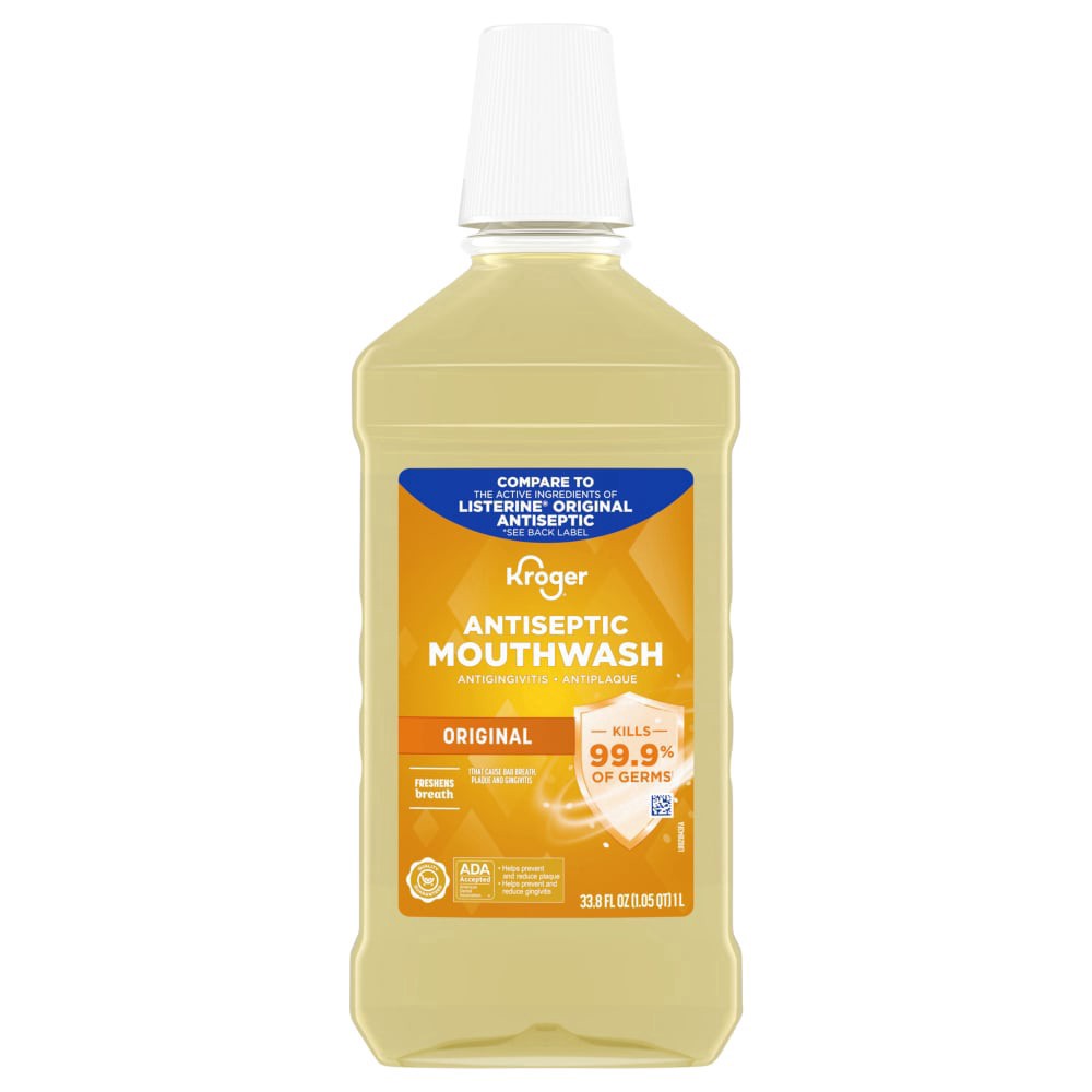 slide 1 of 1, Kroger® Original Antiseptic Mouthwash, 33.8 fl oz