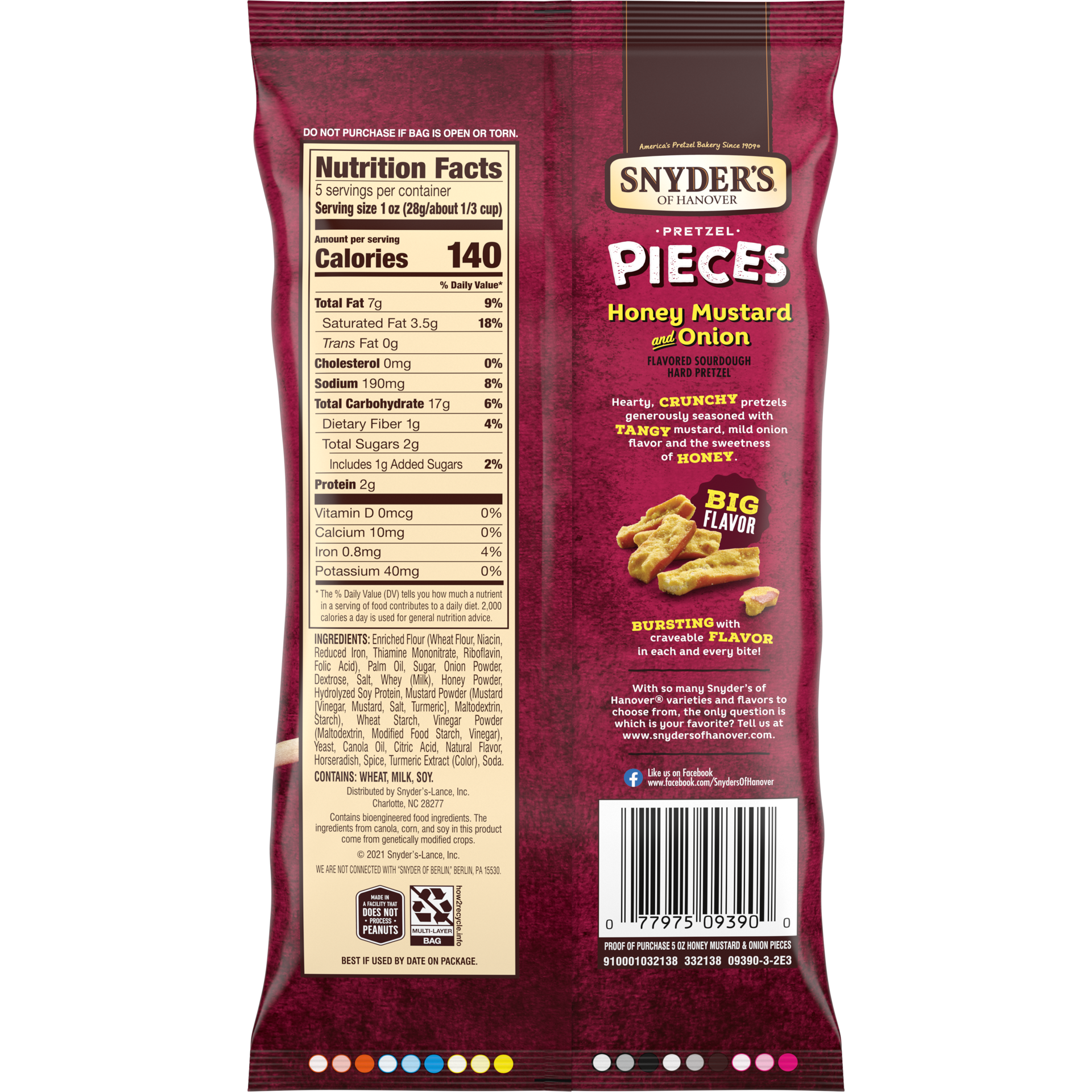 slide 5 of 5, Snyder's of Hanover Honey Mustard & Onion Flavored Pretzel Pieces, 5 oz