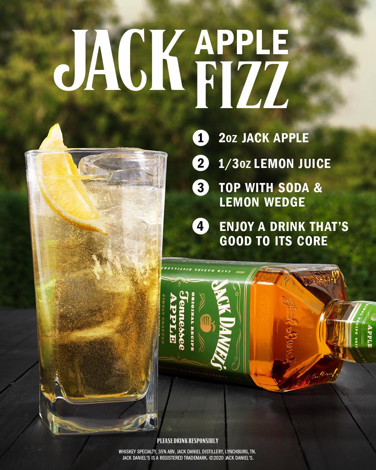 slide 2 of 5, Jack Daniel's Tennessee Apple Whiskey Specialty, 100mL, 70 Proof, 100 ml