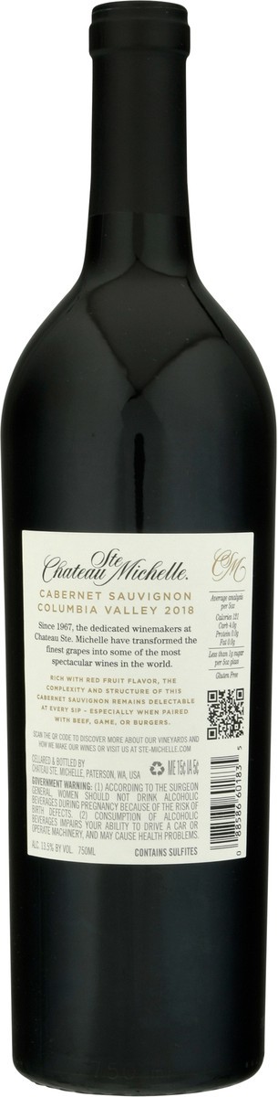 slide 5 of 9, Chateau Ste. Michelle Columbia Valley Cabernet Sauvignon, Red Wine, 750 mL Bottle, 750 ml