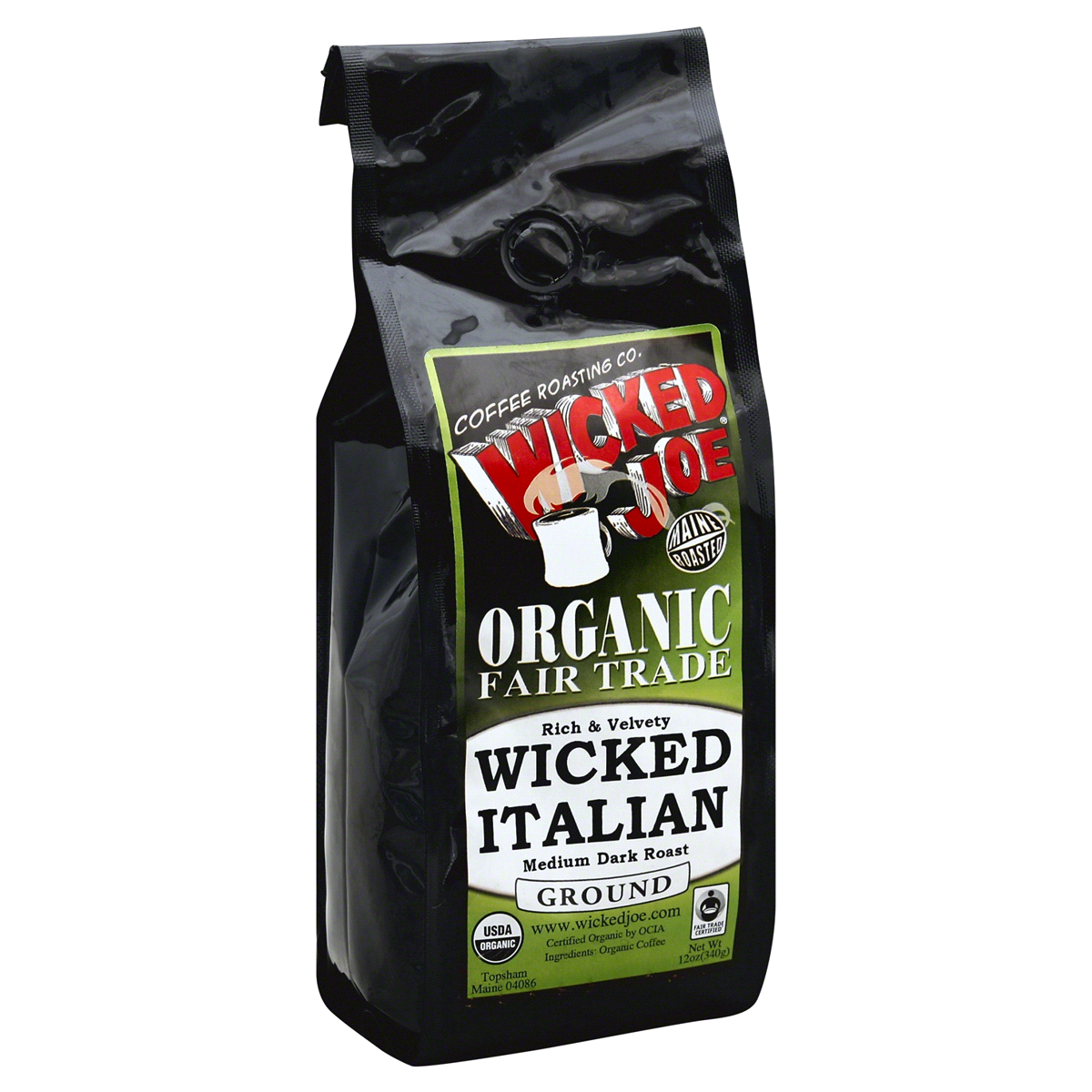 slide 1 of 5, Wicked Joe Coffee Co. Coffee, Organic, Ground, Medium Dark Roast, Wicked Italian, 12 oz