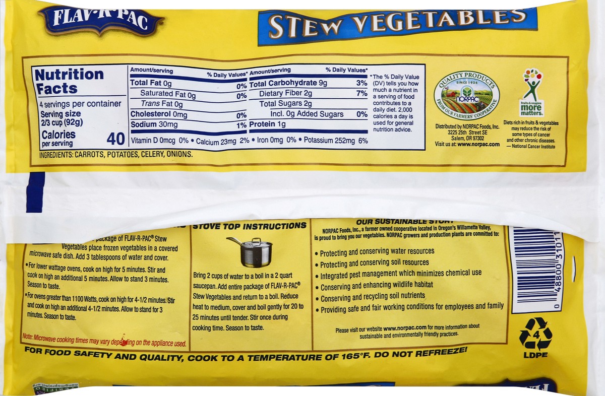 slide 2 of 6, Flav-R-Pac Flavrpac Stew Vegetables - .75 LB, 12 oz