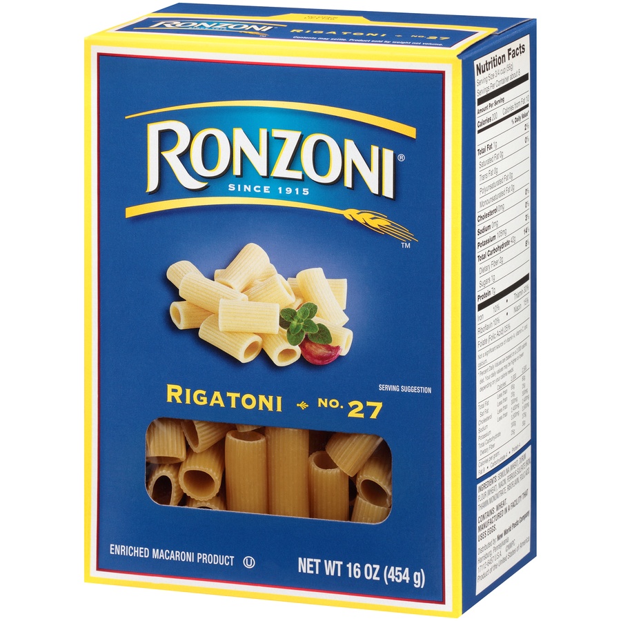 slide 3 of 8, Ronzoni No. 27 Rigatoni, 16 oz