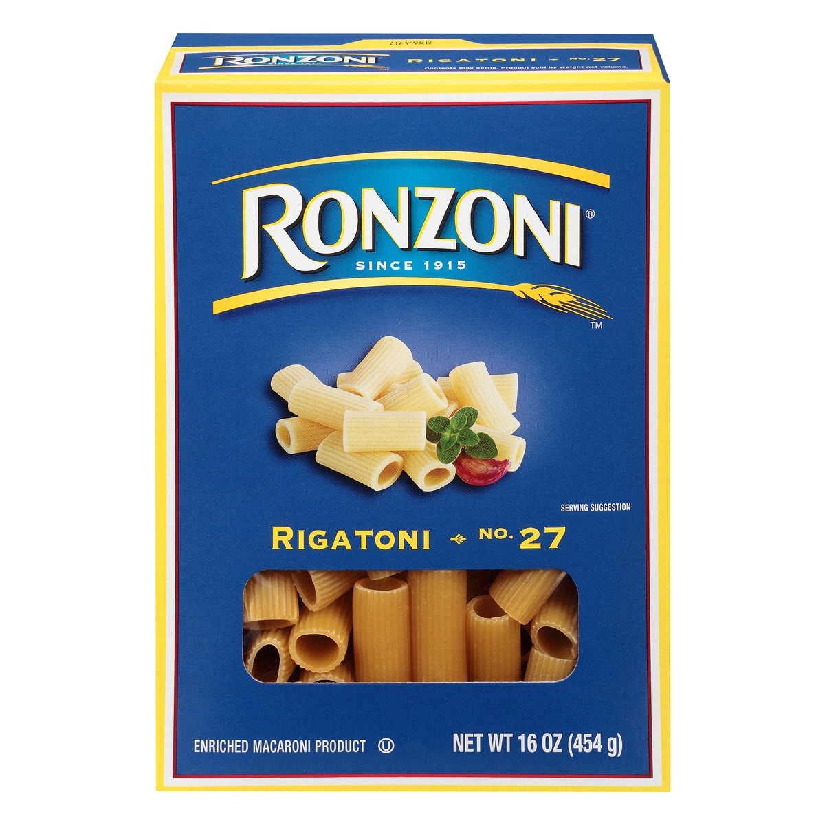 slide 1 of 1, Ronzoni Rigatoni, No. 27, 14 oz