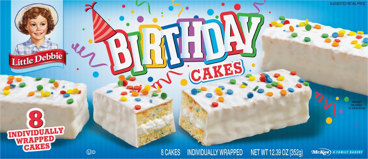 slide 8 of 14, Little Debbie Snack Cakes, Little Debbie Family Pack Birthday Cakes, 8 ct