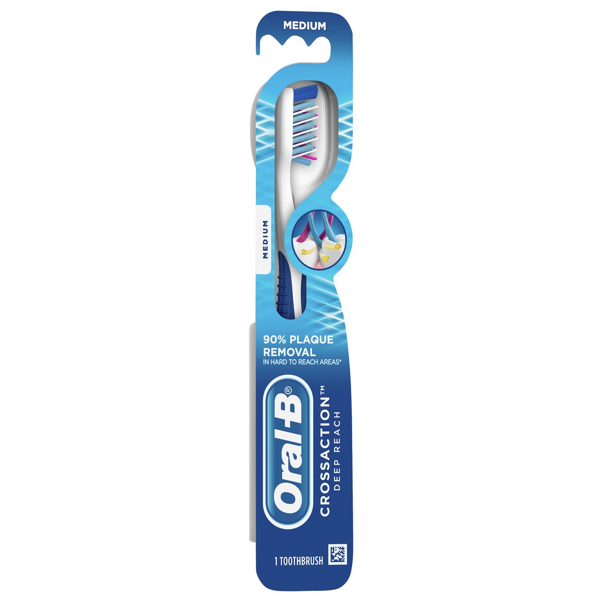 slide 2 of 5, Oral-B Medium Crossaction Toothbrush, 1 ct