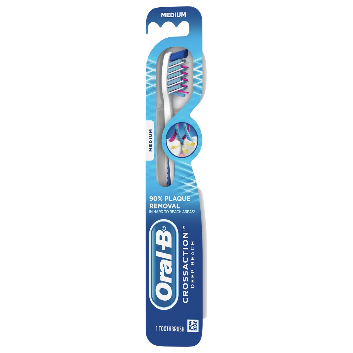 slide 3 of 5, Oral-B Medium Crossaction Toothbrush, 1 ct