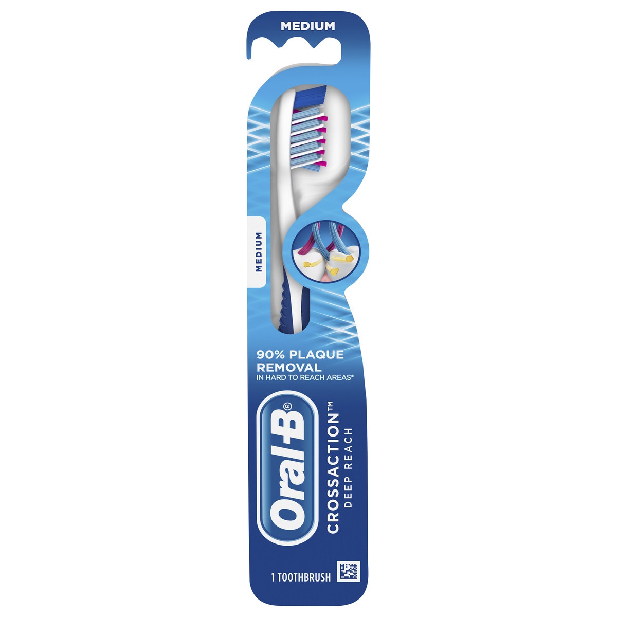 slide 1 of 5, Oral-B Medium Crossaction Toothbrush, 1 ct