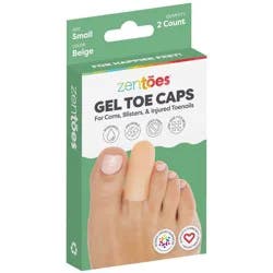 ZenToes Beige Small Gel Toe Caps 2 Each