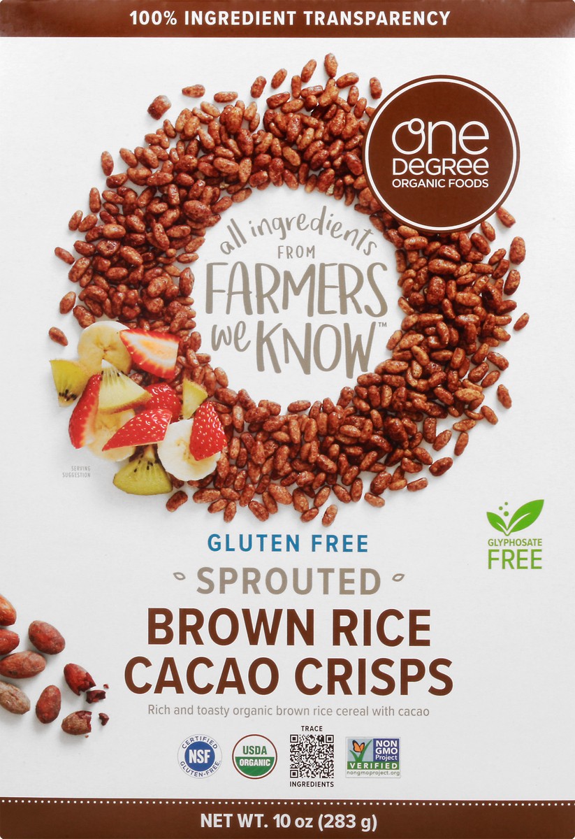 slide 6 of 10, One Degree Organic Foods Brown Rice Cacao Crisps, 