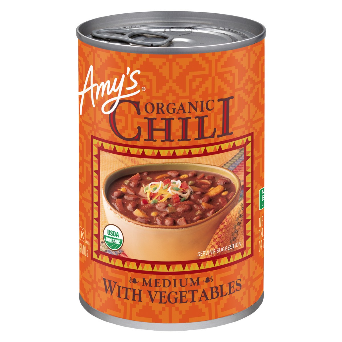 slide 3 of 9, Amy's Chili with Vegetables, Medium, Vegan, 14.7 oz