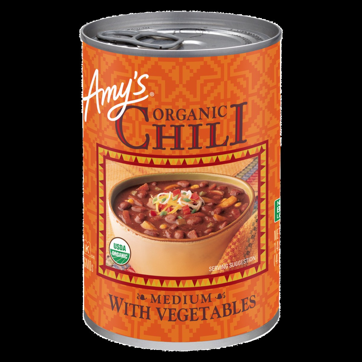 slide 1 of 9, Amy's Chili with Vegetables, Medium, Vegan, 14.7 oz