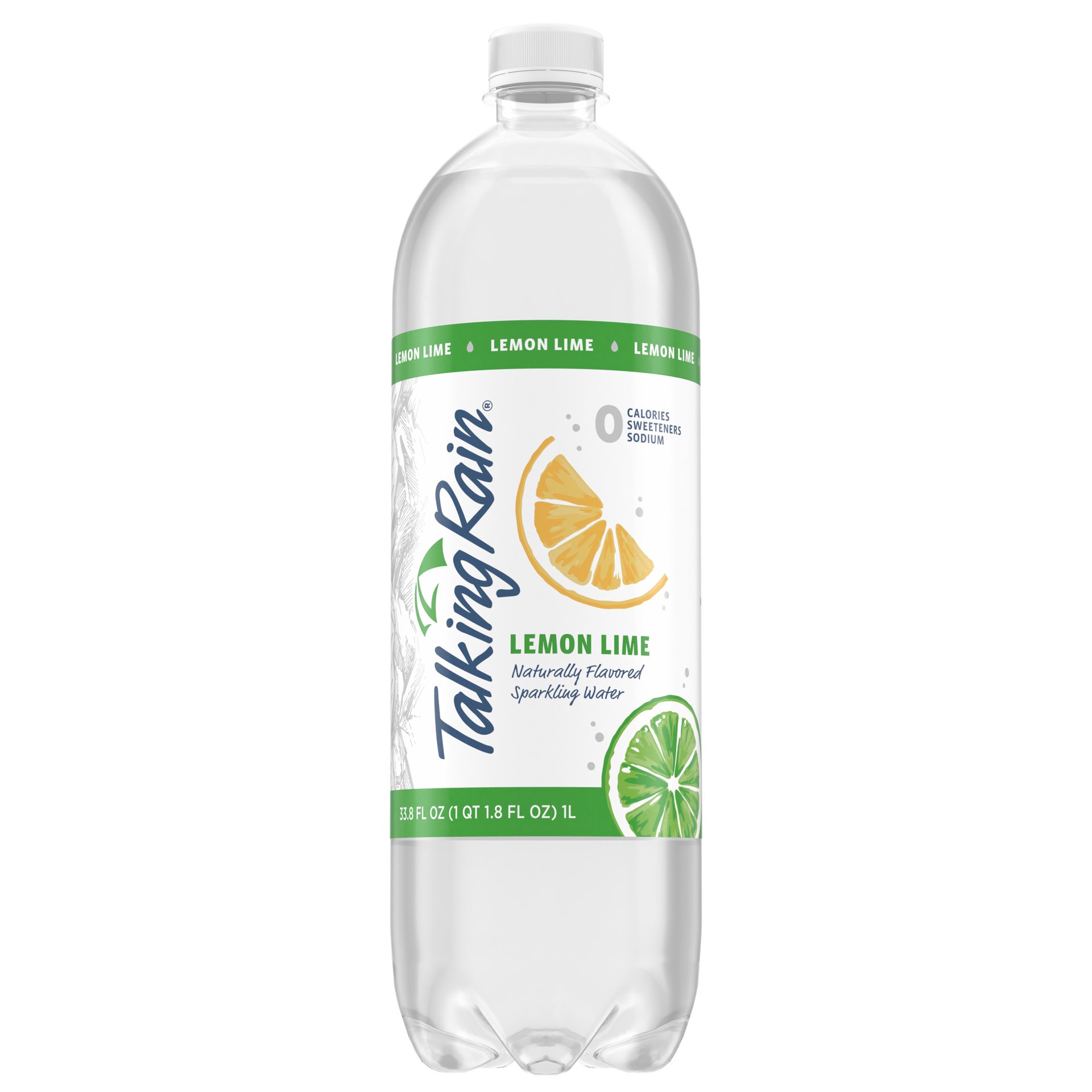 slide 1 of 1, Talking Rain Sparkling Water Lemon Lime 1L Bottle, 33.8 fl oz