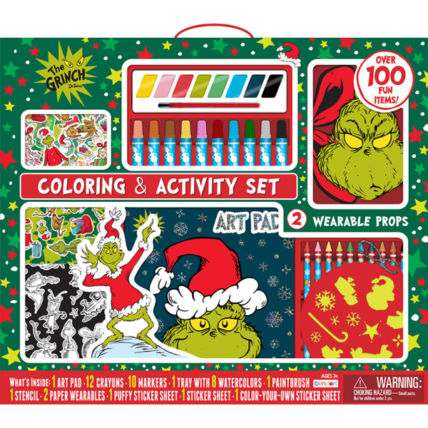slide 1 of 1, Bendon Coloring Activity Set, Dr. Seuss The Grinch, 1 ct
