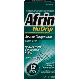 slide 1 of 1, Afrin Afrin No Drip Severe Congestion Nasal Decongestant Pump Mist, 0.5 oz