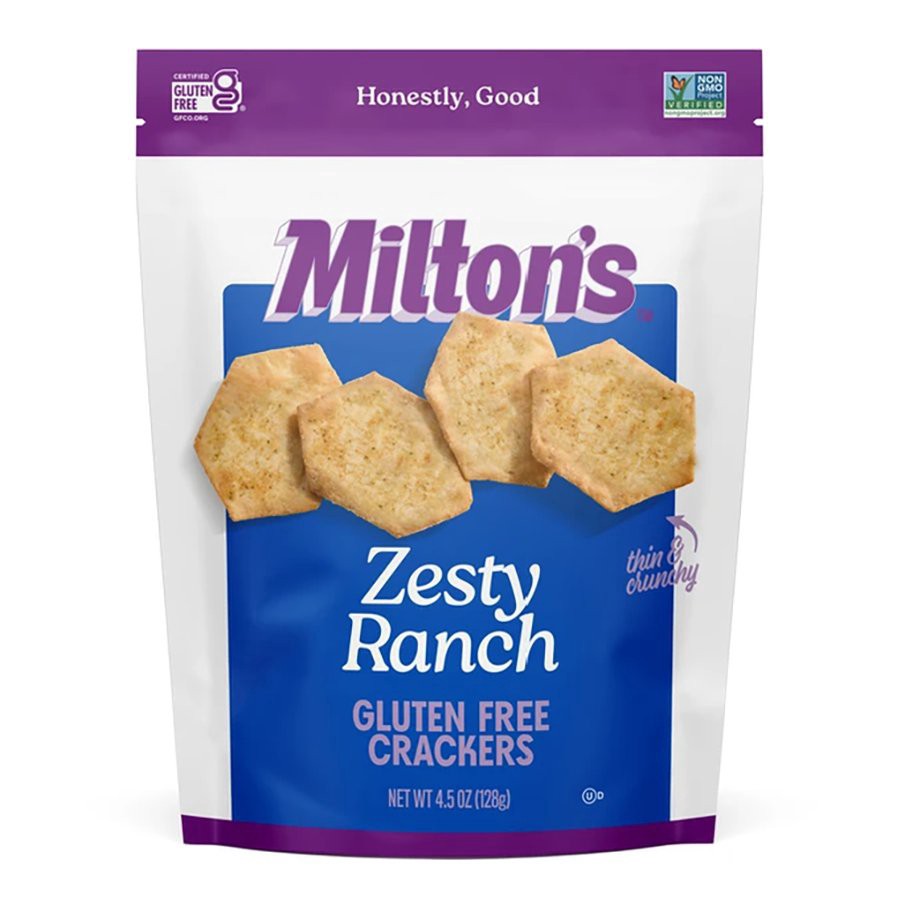 slide 1 of 1, Milton's Craft Bakers Zesty Ranch Gluten Free Crackers, 4.5 oz