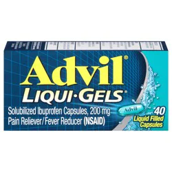 Advil Liqui-Gels Pain Reliever and Fever Reducer, Ibuprofen 200mg for Pain Relief - 40 Liquid Filled Capsules