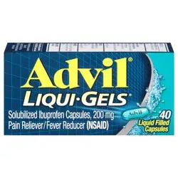 Advil Liqui-Gels Pain Reliever and Fever Reducer, Ibuprofen 200mg for Pain Relief - 40 Liquid Filled Capsules