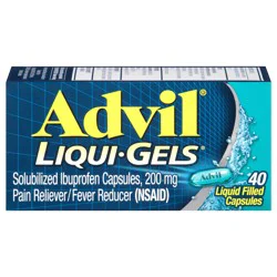 Advil Liqui-Gels Pain Reliever and Fever Reducer, Ibuprofen 200mg for Pain Relief - 40 Ct