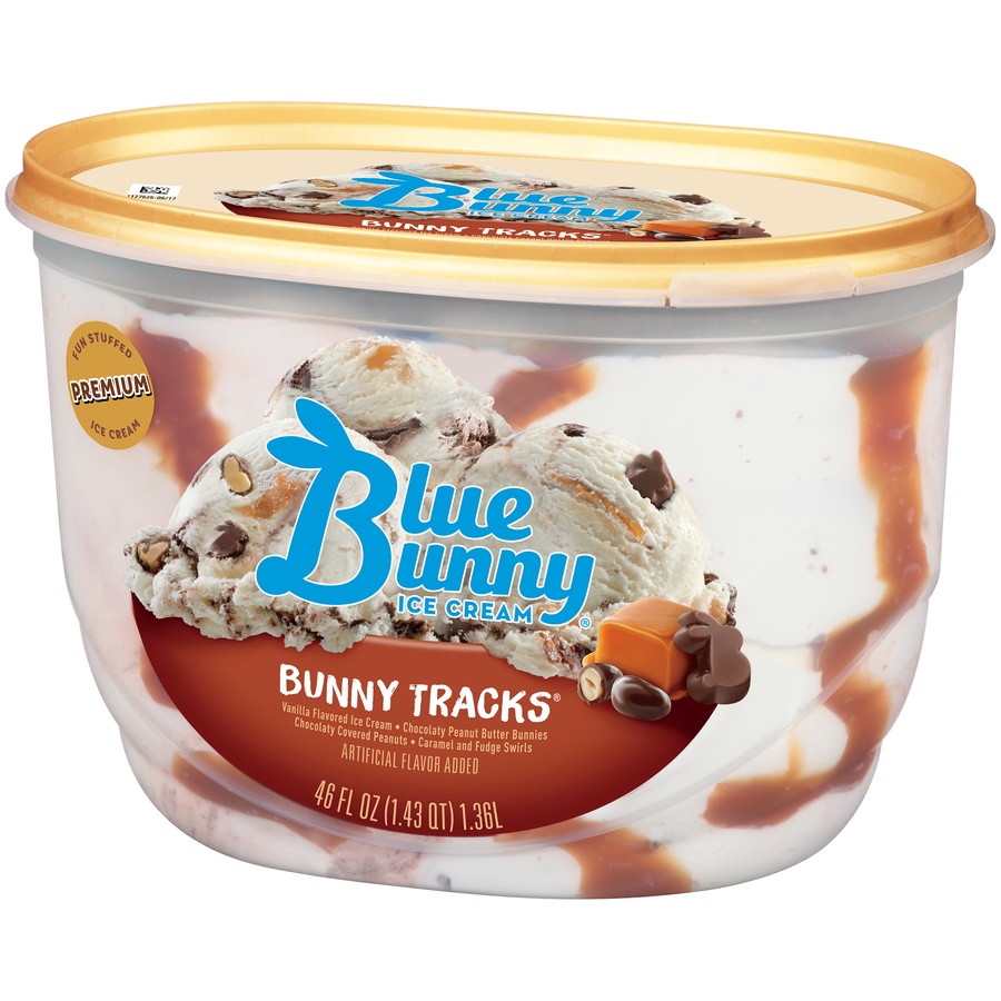 slide 3 of 8, Blue Bunny Signature Bunny Tracks Frozen Dessert, 46 fl oz, 46 fl oz