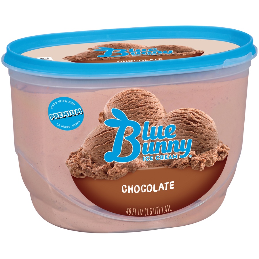 slide 2 of 8, Blue Bunny Chocolate Ice Cream, 48 fl oz