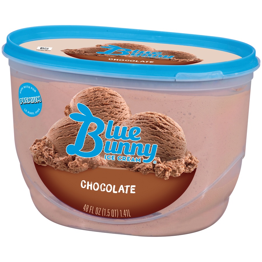 slide 3 of 8, Blue Bunny Chocolate Ice Cream, 48 fl oz