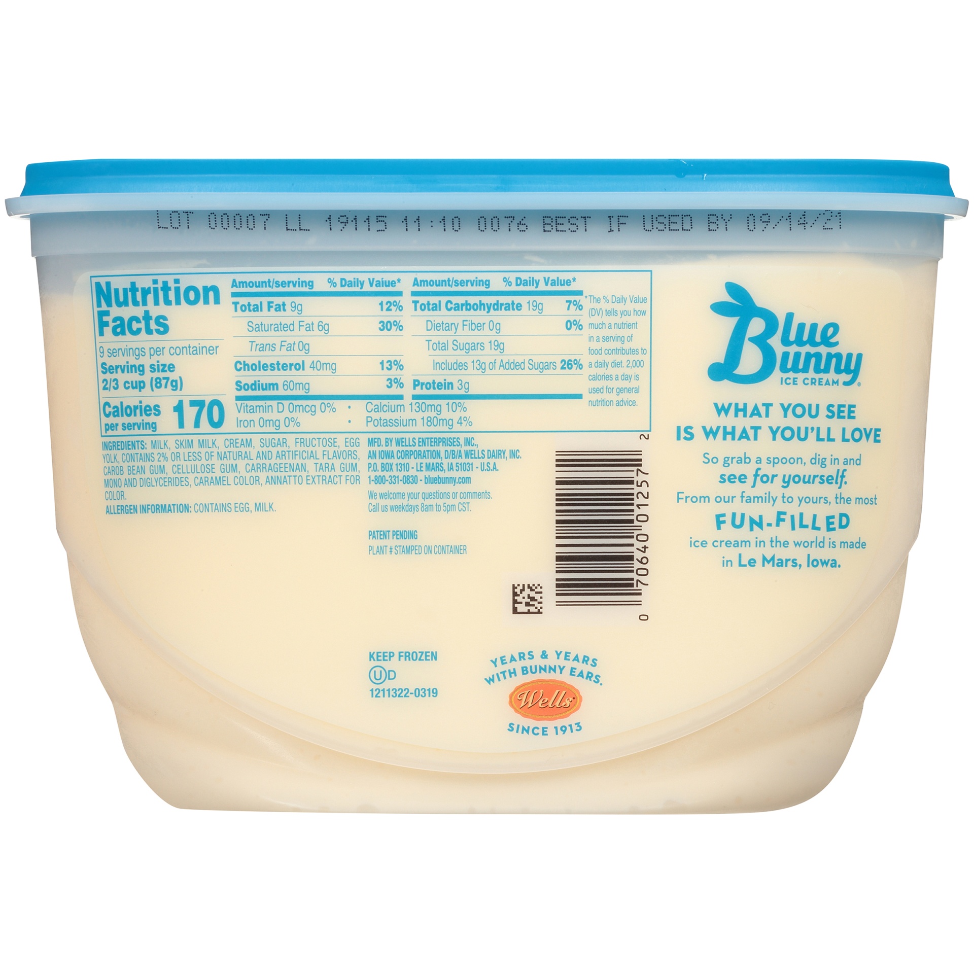 slide 3 of 6, Blue Bunny Homemade Vanilla Ice Cream - 48 fl oz, 48 fl oz