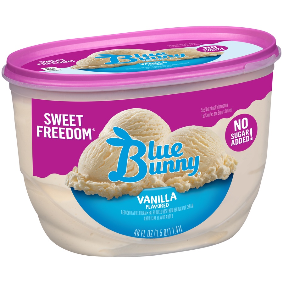 slide 7 of 8, Blue Bunny Vanilla Ice Cream Sweet Freedom, 48 fl oz