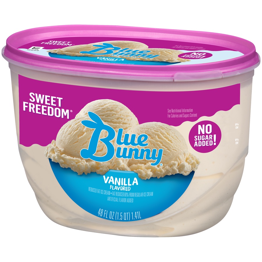 slide 8 of 8, Blue Bunny Vanilla Ice Cream Sweet Freedom, 48 fl oz