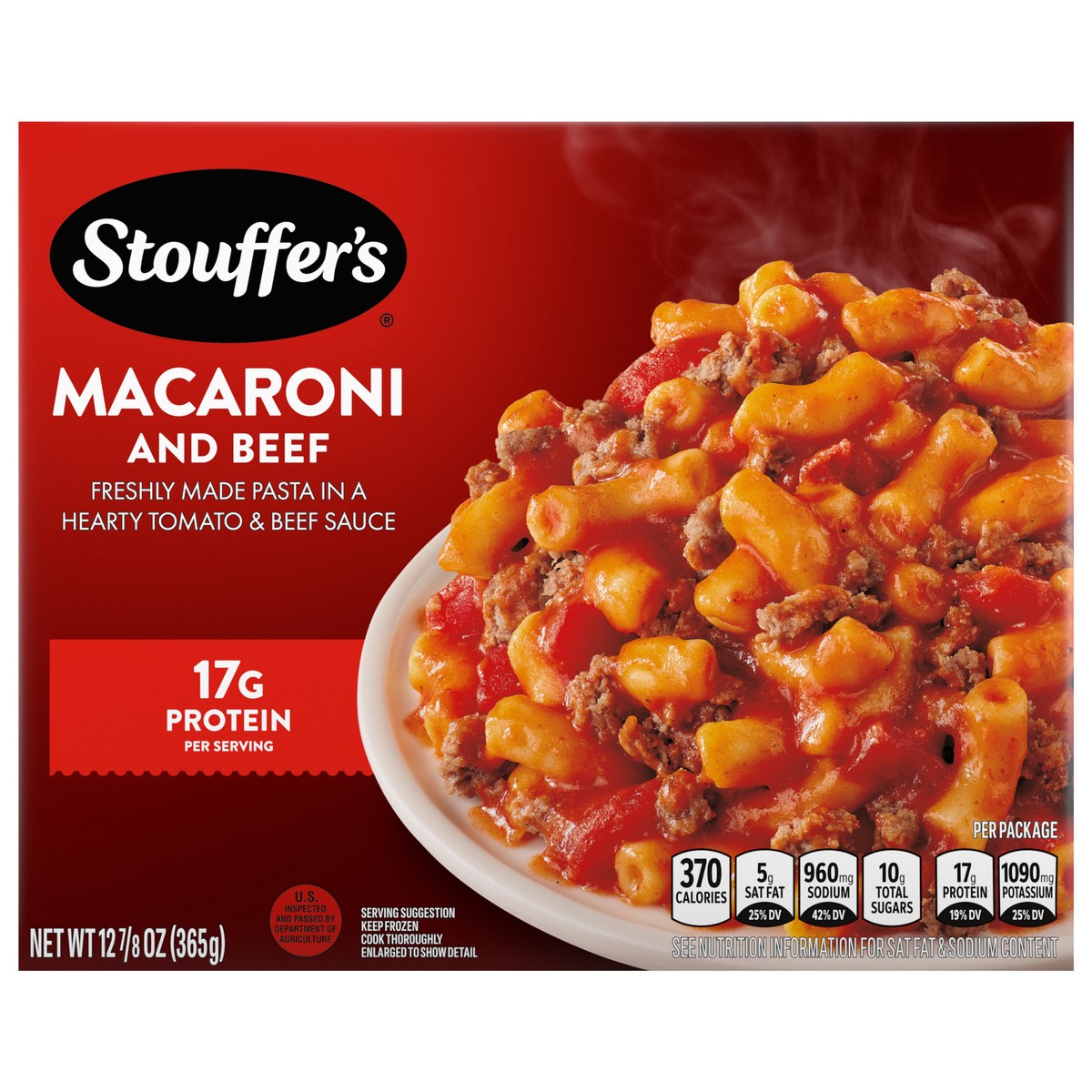 slide 1 of 7, STOUFFER'S Macaroni and Beef Frozen Meal, 12.875 Ounce 12.875 oz., 12.875 oz
