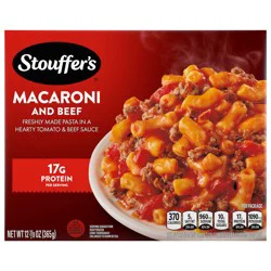 STOUFFER'S Macaroni and Beef Frozen Meal, 12.875 Ounce 12.875 oz.