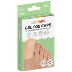 ZenToes Beige Large Gel Toe Caps - 2 pack