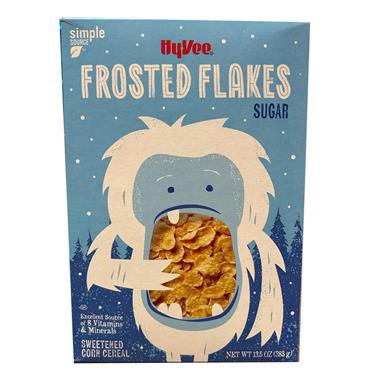 slide 1 of 1, Hy-Vee Cereal, Frosted Flakes, 13.5 oz