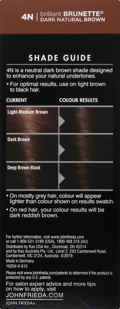 slide 5 of 13, John Frieda Brown Permanent Precision Hair color Foam Hair Color Kit, Brown Hair Dye, 4N Dark Natural Brown Hair Color, 1 Application, 1 ct