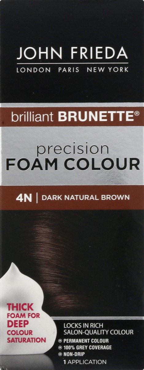 slide 11 of 13, John Frieda Brown Permanent Precision Hair color Foam Hair Color Kit, Brown Hair Dye, 4N Dark Natural Brown Hair Color, 1 Application, 1 ct