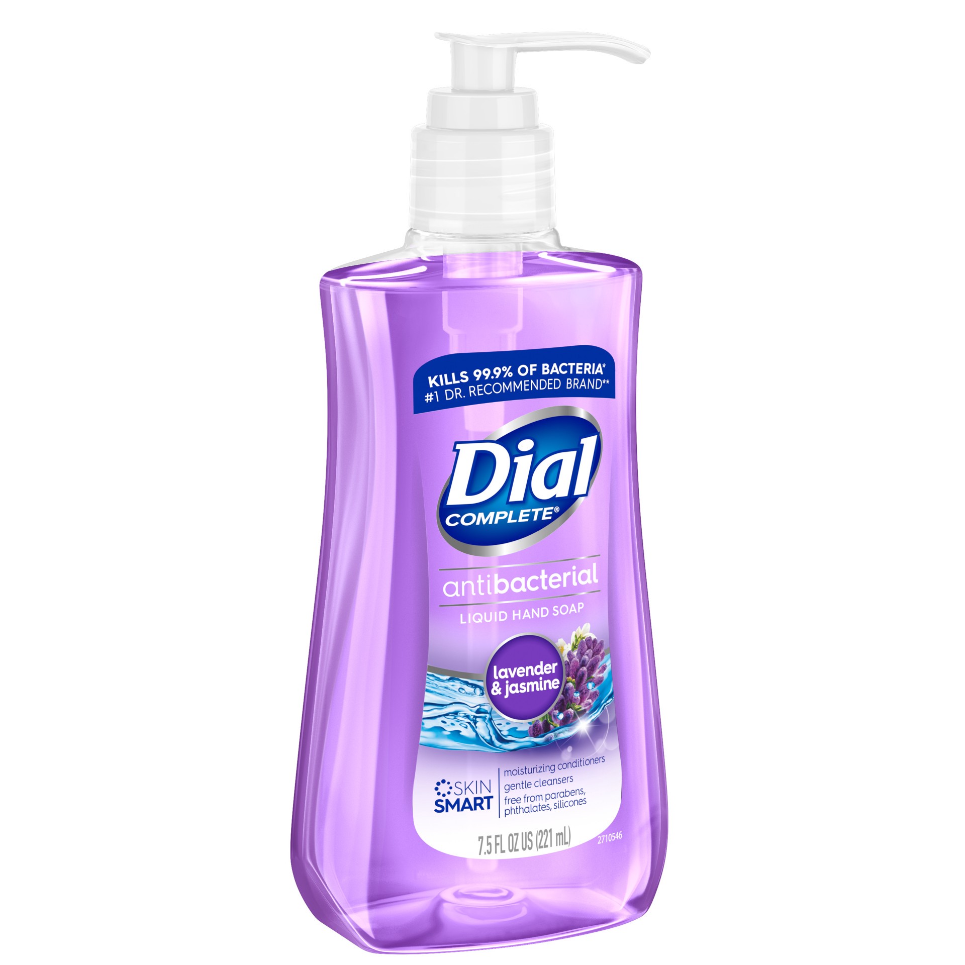 slide 3 of 5, Dial Complete Antibacterial Liquid Hand Soap, Lavender & Jasmine Scent, 7.5 fl oz, 7.50 fl oz