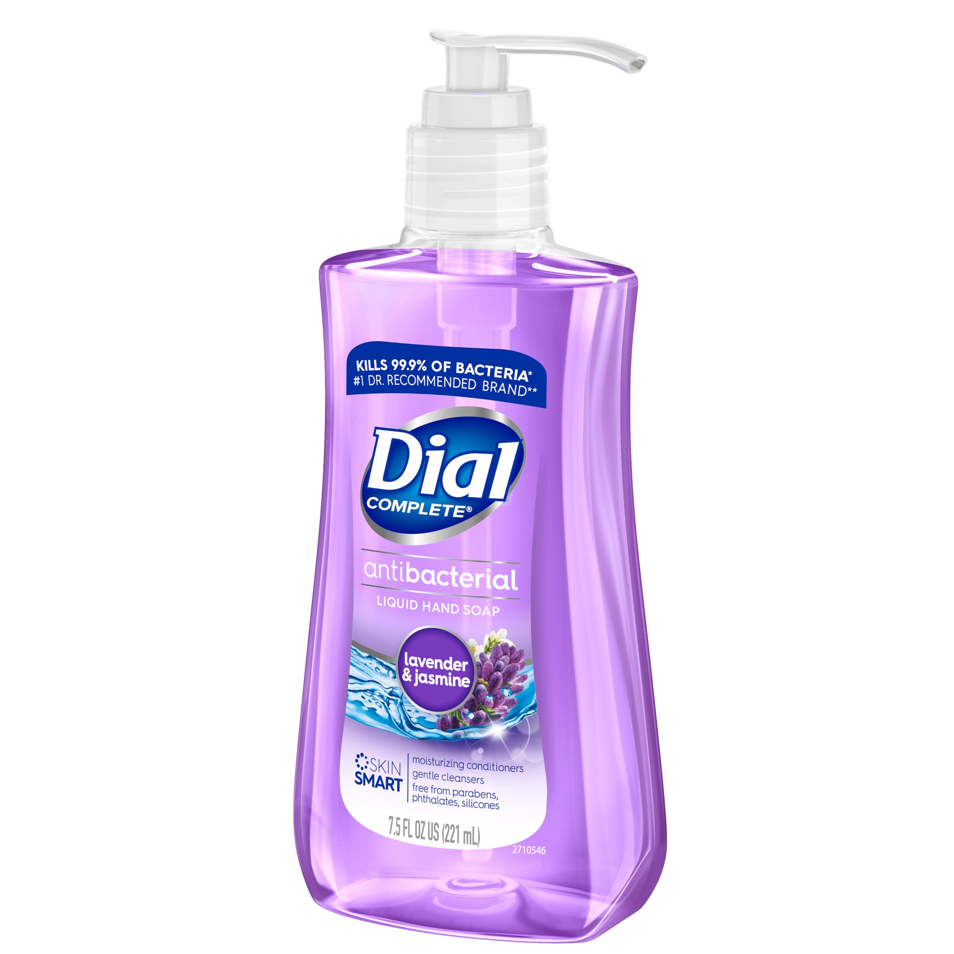 slide 2 of 5, Dial Complete Antibacterial Liquid Hand Soap, Lavender & Jasmine Scent, 7.5 fl oz, 7.50 fl oz