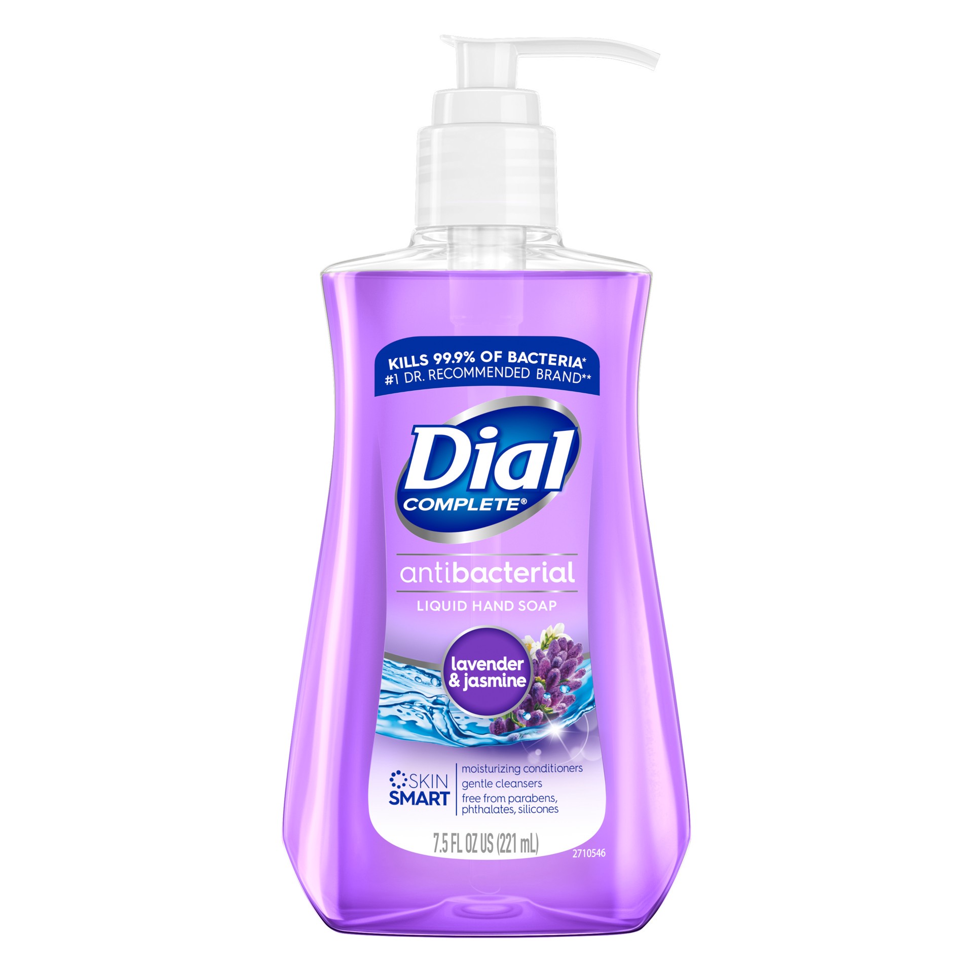 slide 5 of 5, Dial Complete Antibacterial Liquid Hand Soap, Lavender & Jasmine Scent, 7.5 fl oz, 7.50 fl oz