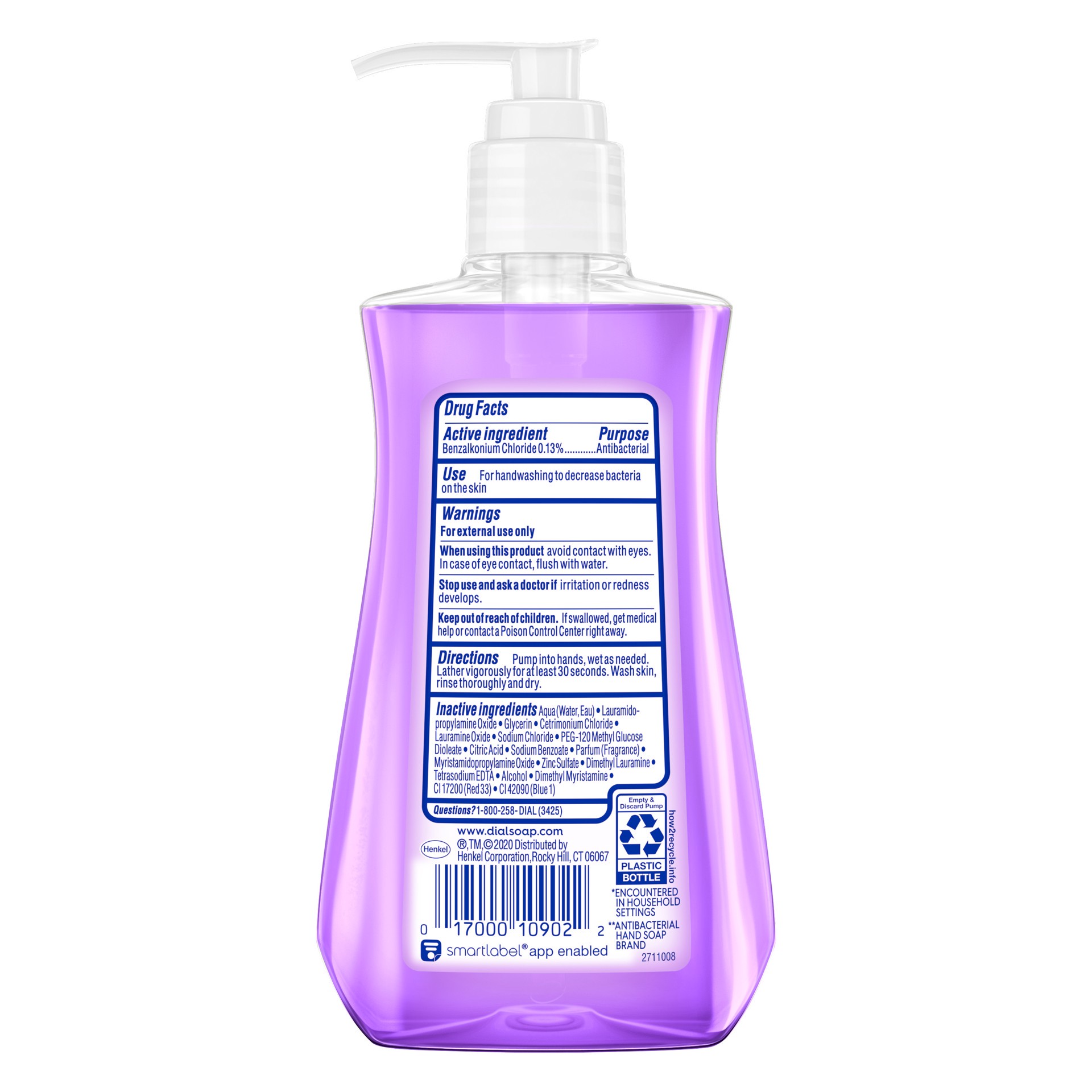 slide 1 of 5, Dial Complete Antibacterial Liquid Hand Soap, Lavender & Jasmine Scent, 7.5 fl oz, 7.50 fl oz