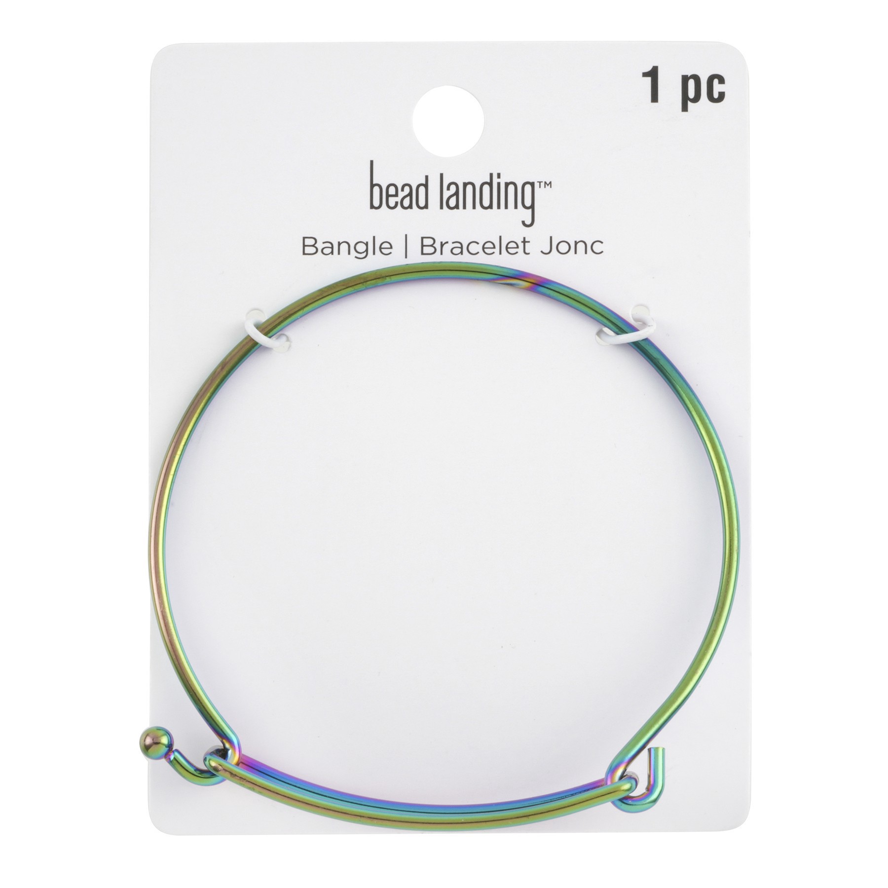 slide 3 of 3, 67mm Oil Slick Charm Bangle By Bead Landing, 67mm
