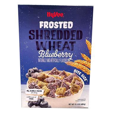 slide 1 of 1, Hy-Vee Cereal, Shredded Wheat Blueberry, 15.5 oz