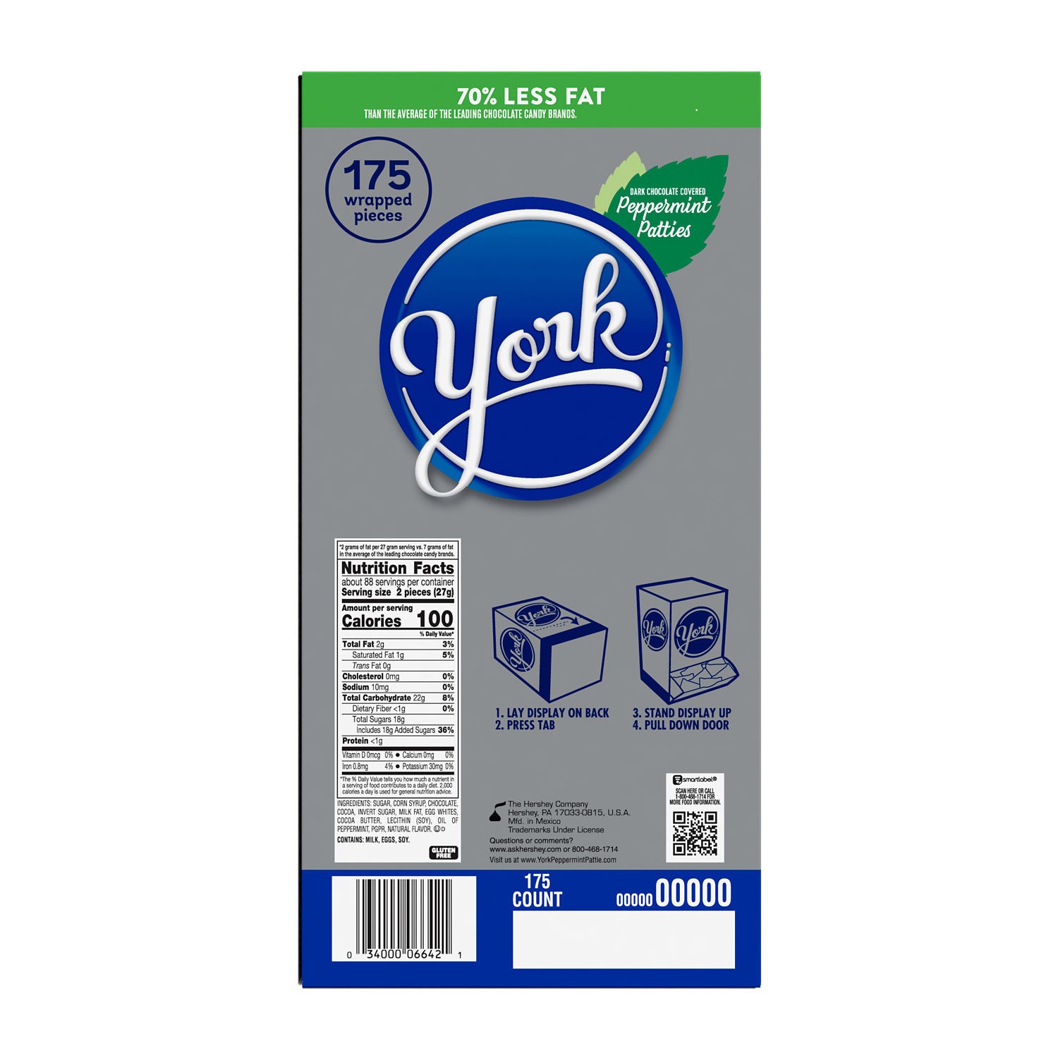 slide 6 of 9, York Dark Chocolate Peppermint Patties, Candy Bulk Box, 84 oz (175 Pieces), 84 oz